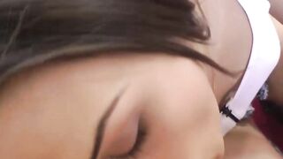 Young UK beauty needs brutal cowgirl riding and cum in mouth