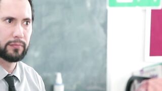 Slutty Geneva King shows her special skill to her teacher