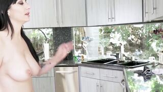 Busty MILF gives blowjob to stalker before rough pounding
