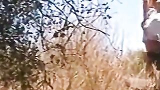 Amateur teen gives head outdoors before fucking in bed