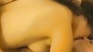Amateur teen gives head outdoors before fucking in bed