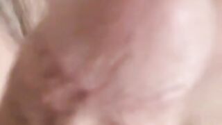 Buxom amateur babe tongue fucked and swallows big cock