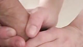 Buxom amateur babe tongue fucked and swallows big cock
