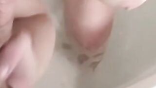 Buxom amateur babe tongue fucked and swallows big cock
