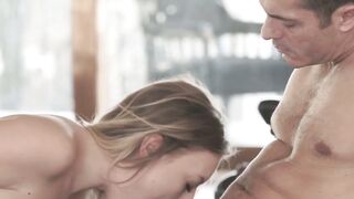 Blonde babe Danielle Soul facialized after sensual anal sex