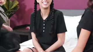 Emma Hix and Kiarra Kai fuck another beautiful schoolgirl
