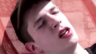 Hot horny twink Denis Raw blows and rides big cock bareback