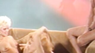 MILFs Nina Hartley and Jeanna Fine blows lucky guys big dick