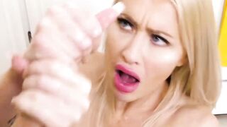 Lingerie MILF Katie Monroe fed cum after deepthroating cock
