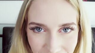 Sexy blonde Emma Starletto ball licking deepthroat for cum