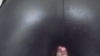 Leather costume brunette Liv Wild throatfucked for facial