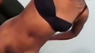 Teen ebony babe fucked missionary ends with jizz on pussy