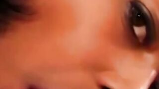 Teen ebony babe fucked missionary ends with jizz on pussy