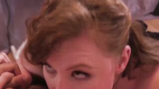 Redhead MILF Yaya Gingersnatch sucks and rides this lucky dudes cock