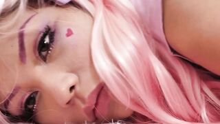 Horny asian Sami Parker serves sloppy blowjob in a hardcore threesome with handsome J