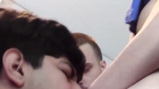 Attractive stud sucks cock and balls till rock hard
