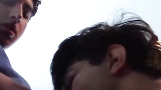 Attractive stud sucks cock and balls till rock hard