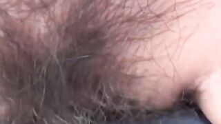Beautiful Asian babe outdoor plays with pussy before pissing
