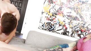 Tbabe Chelsea Marie 3way hard pounding while wife watches
