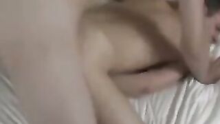 Cute teen Dean Berkeley fucked doggystyle by inked stallion