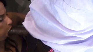 Voluptuous Euro maid gets pretty to fuck handsome black man