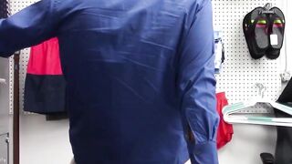 Naughty blonde thief Adira Allure fucked after shoplifting