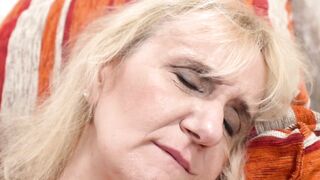 Blonde GILF with saggy tits Nanney banged by wood hard cock