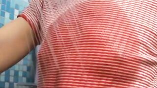 Soapy shower action with barely legal flat chest teen babe