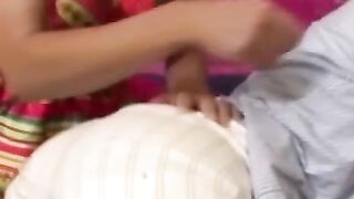 Submissive stepdaughter pussy licked by big titted MILF