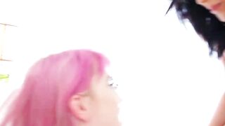 Gorgeous tranny pornstar Lena Kelly ravaged by cute tbabe