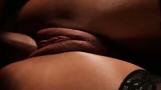 Horny blonde fucked missionary after sensual blowjob