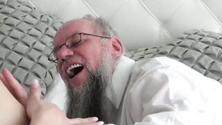 Seductive teeny drains all of seniors cum out