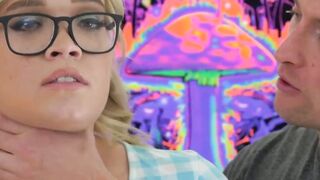 Doggy style fucking from behind with nerdy babe with glasses