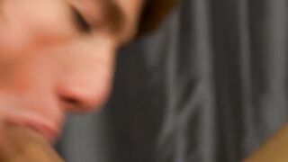Cute twink Robbie Anthony drilled doggystyle after blowjob