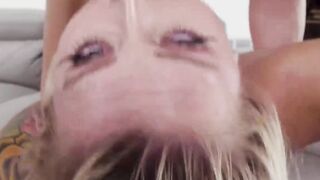 Blonde cutie Chanel Grey throat fucked before nasty facial