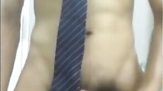 Asian Twink Caught Jerking in Bathroom