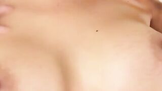 Sensual Asian tranny playing with her cock all alone