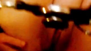 Handcuffed sub anal plugged and nailed
