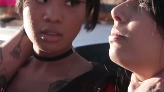 Gorgeous inked Gina Valentina outdoor fucked by policeman