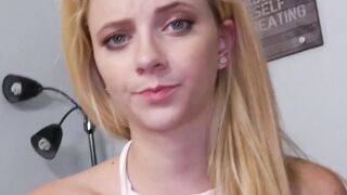 Cutie Riley Star eats stepdads jizz after had POV drilling