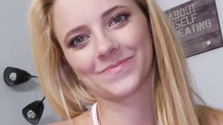 Cutie Riley Star eats stepdads jizz after had POV drilling