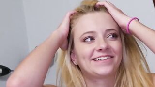 Cutie Riley Star eats stepdads jizz after had POV drilling