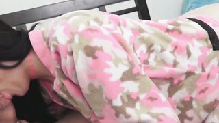 Cute Sadie Blake pounded hard and sprayed with stepdads cum