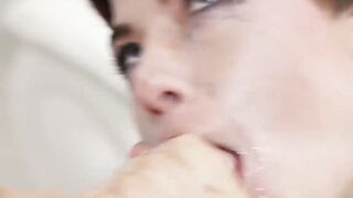 Nympho milf feds big fat cock down in her throat
