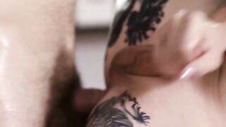 Big juicy tits tranny Lena Kelly anal stretched in office