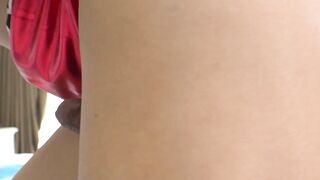 Gorgeous ladyboy in sexy uniform fucked
