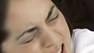 Naughty teen with natural tits tries her new sex machine