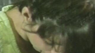 All natural retro pornstar gives titty job and bends over