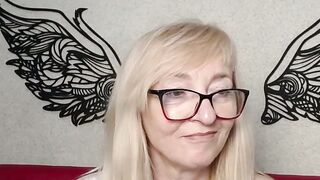 Blonde amateur mature with glasses