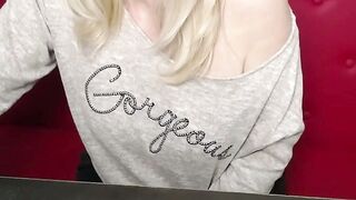 Blonde amateur mature with glasses